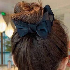Black Bow Hair Piece